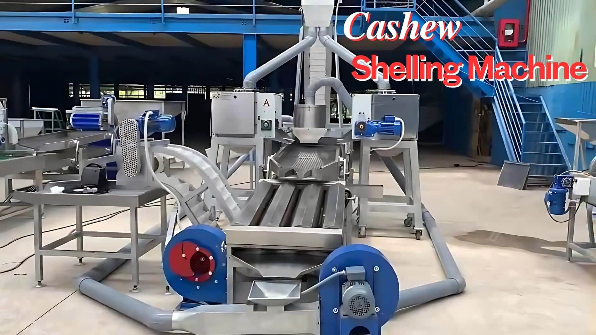Demonstração da máquina de descasque de caju